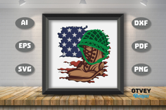 4th July Patriotic 3D Shadow Box Layered Papercut Design Product Image 1