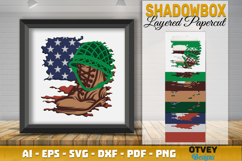 4th July Patriotic 3D Shadow Box Layered Papercut Design Product Image 2