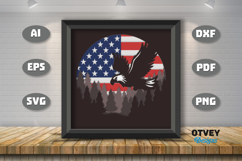 4th July Patriotic 3D Shadow Box Layered Papercut Design Product Image 4