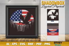 4th July Patriotic 3D Shadow Box Layered Papercut Design Product Image 1