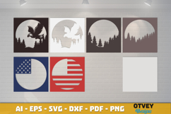 4th July Patriotic 3D Shadow Box Layered Papercut Design Product Image 3