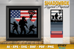 4th July Patriotic 3D Shadow Box Layered Papercut Design Product Image 2
