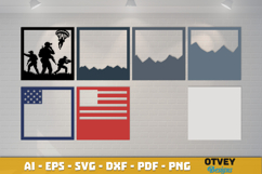 4th July Patriotic 3D Shadow Box Layered Papercut Design Product Image 3