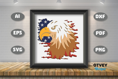4th July Patriotic 3D Shadow Box Layered Papercut Design Product Image 6