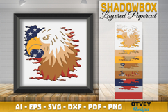 4th July Patriotic 3D Shadow Box Layered Papercut Design Product Image 1