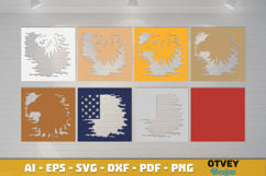 4th July Patriotic 3D Shadow Box Layered Papercut Design Product Image 3