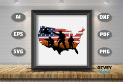 4th July Patriotic 3D Shadow Box Layered Papercut Design Product Image 7
