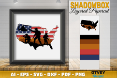 4th July Patriotic 3D Shadow Box Layered Papercut Design Product Image 2