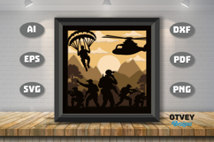 4th July Patriotic 3D Shadow Box Layered Papercut Design Product Image 2