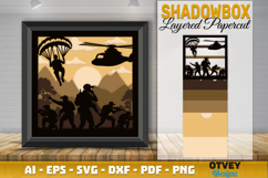 4th July Patriotic 3D Shadow Box Layered Papercut Design Product Image 1