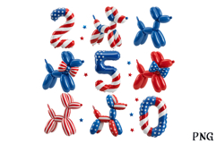 Patriotic 4th of July Balloon Dog PNG Product Image 1