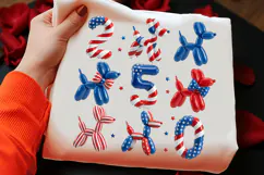 Patriotic 4th of July Balloon Dog PNG Product Image 2