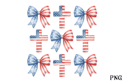 Patriotic 4th of July Cross and Bow PNG Product Image 1