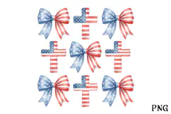 Patriotic 4th of July Cross and Bow PNG Product Image 1