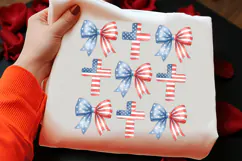 Patriotic 4th of July Cross and Bow PNG Product Image 2