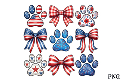 Patriotic 4th of July Dog Paw PNG Product Image 1