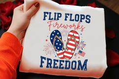 Patriotic 4th of July Flip Flops PNG Product Image 2