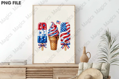 Patriotic 4th of July Ice Cream PNG Product Image 3