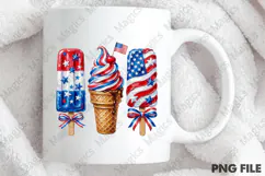 Patriotic 4th of July Ice Cream PNG Product Image 4