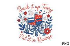 Patriotic 4th of July Wheelchair PNG Product Image 1