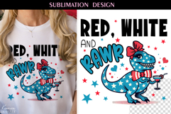4th of July T Shirt Sublimation | Dinosaur T Rex Quotes Product Image 1
