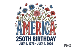 Patriotic America 250th Anniversary PNG Product Image 1