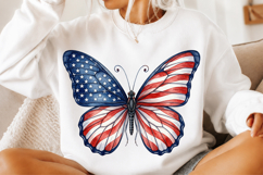 Patriotic American Flag Butterfly PNG Product Image 2
