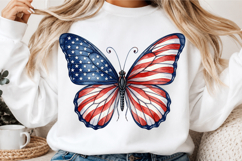 Patriotic American Flag Butterfly PNG Product Image 3