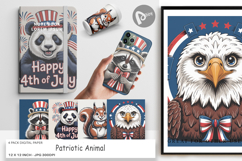 Digital Paper Patriotic Animal Product Image 1