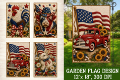 Patriotic Animal 4 Garden Flag Designs PNG Sublimation Product Image 4