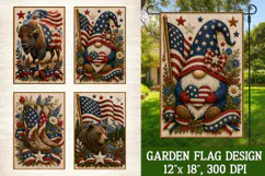 Patriotic Animal 4 Garden Flag Designs PNG Sublimation Product Image 4