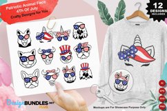 Patriotic Animal Face 4th Of July Clipart Set Product Image 1