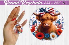 Round keychain | Patriotic keychain | Patriotic animal Product Image 1