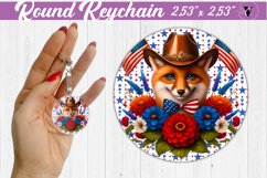 Round keychain | Patriotic keychain | Patriotic animal Product Image 1
