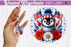 Round keychain | Patriotic keychain | Patriotic animal Product Image 1