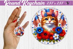 Round keychain | Patriotic keychain | Patriotic animal Product Image 1