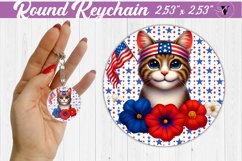 Round keychain | Patriotic keychain | Patriotic animal Product Image 1
