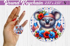Round keychain | Patriotic keychain | Patriotic animal Product Image 1