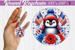Round keychain | Patriotic keychain | Patriotic animal Product Image 1