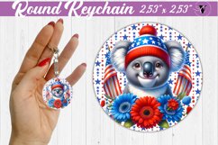 Round keychain | Patriotic keychain | Patriotic animal Product Image 1