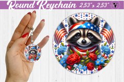 Round keychain | Patriotic keychain | Patriotic animal Product Image 1