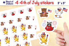 4th of July sticker, USA patriotic animal stickers PNG Product Image 1