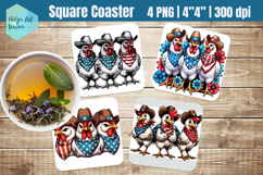 Patriotic Animals Square Coaster Sublimation Product Image 1