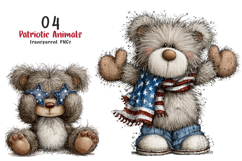 Patriotic Animals Clipart PNG Product Image 1