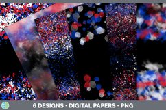 Bundle of six 4th of July background papers.