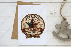 Patriotic Barn Star Market Vintage Americana Sign PNG Product Image 3