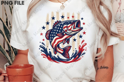 Patriotic Bass PNG American Flag Fish Product Image 2