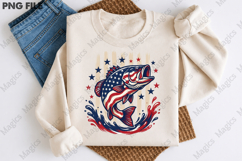 Patriotic Bass PNG American Flag Fish Product Image 3