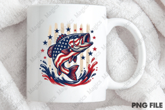 Patriotic Bass PNG American Flag Fish Product Image 4