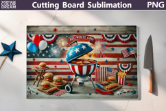 Patriotic Glass Cutting Board | Red White And BBQ Product Image 1